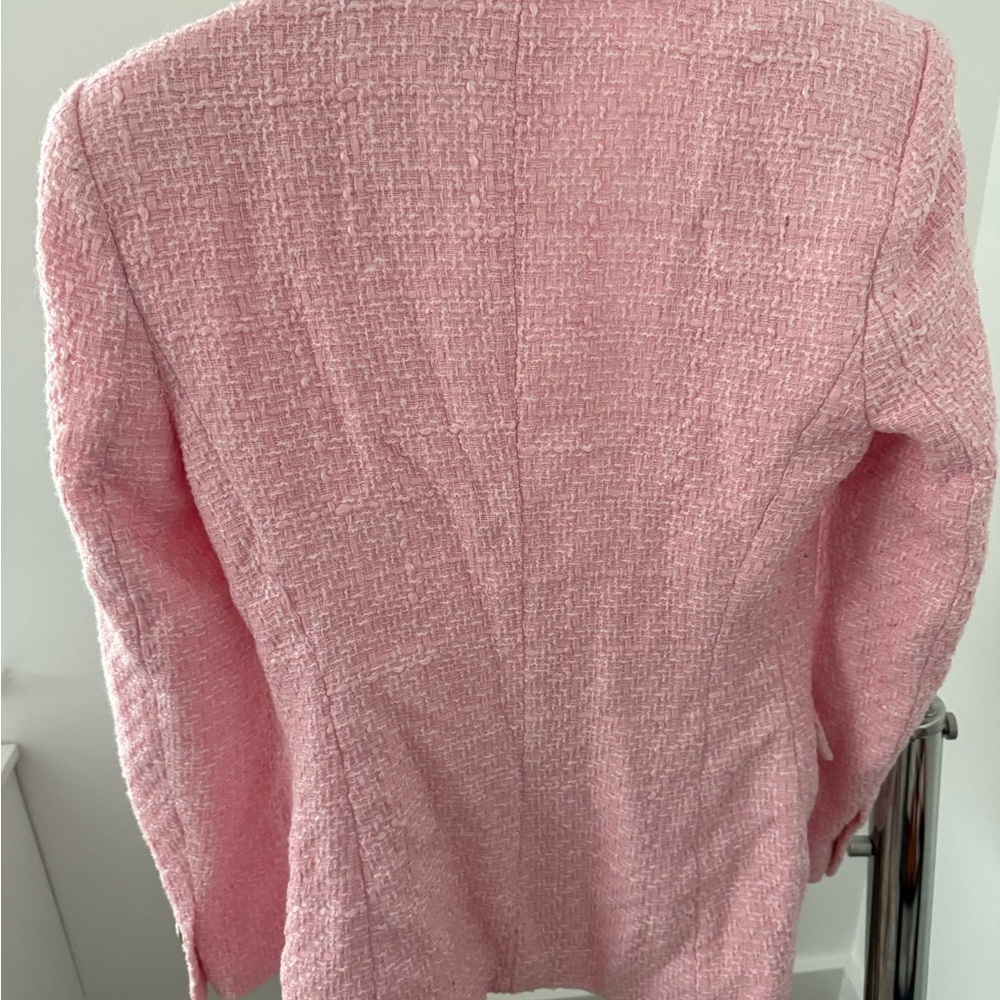 Zara Blush Pink Tweed Blazer - Picture 3 of 6